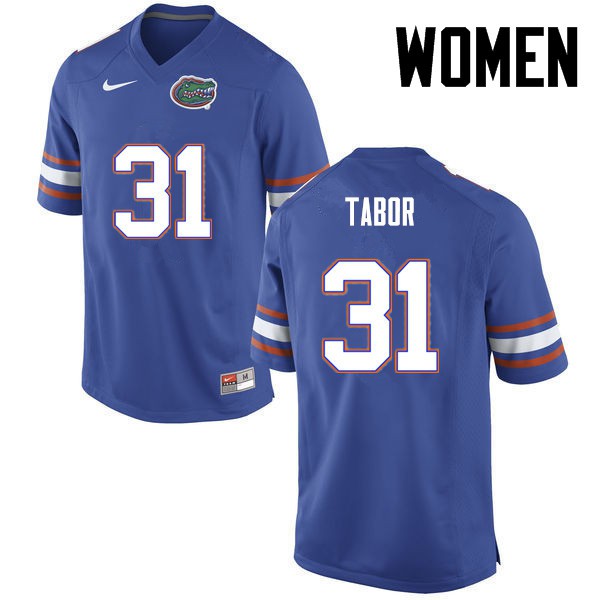 Florida Gators Women #31 Teez Tabor College Football Blue